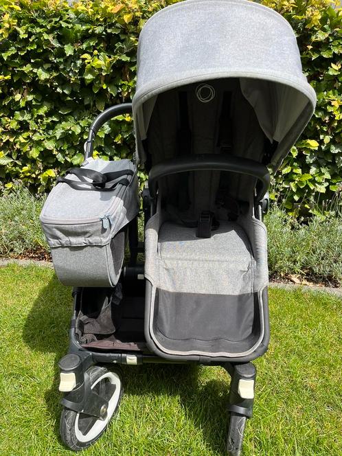 Bugaboo Donkey, Kinderen en Baby's, Kinderwagens en Combinaties, Gebruikt, Bugaboo, Duowagen, Met reiswieg, Verstelbare duwstang