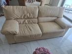 2 witte lederen zetels, Huis en Inrichting, Ophalen, Leder, Gebruikt, 150 tot 200 cm