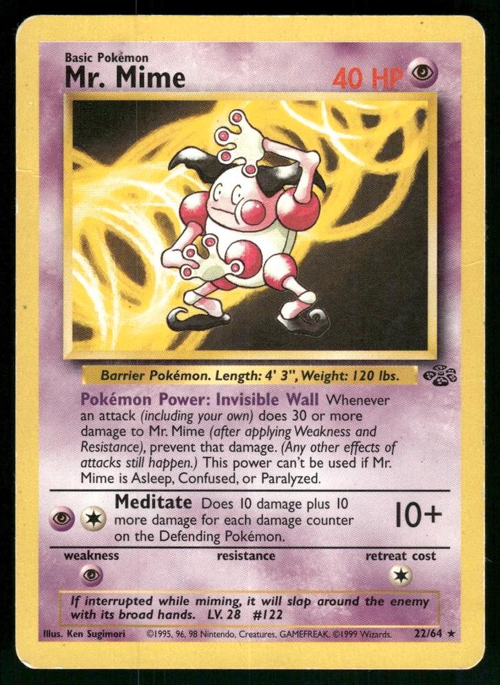 Mr. Mime 22/64 - Jungle (Good), Hobby en Vrije tijd, Verzamelkaartspellen | Pokémon, Gebruikt, Verzenden