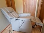 Elektrische leren relaxfauteuil met afstandsbediening, Huis en Inrichting, Fauteuils, Ophalen, Zo goed als nieuw, Leer