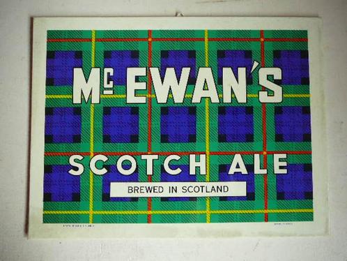 Ancienne carte publicitaire Mc Ewan's Scotch Ale brassée en, Collections, Marques de bière, Comme neuf, Panneau, Plaque ou Plaquette publicitaire