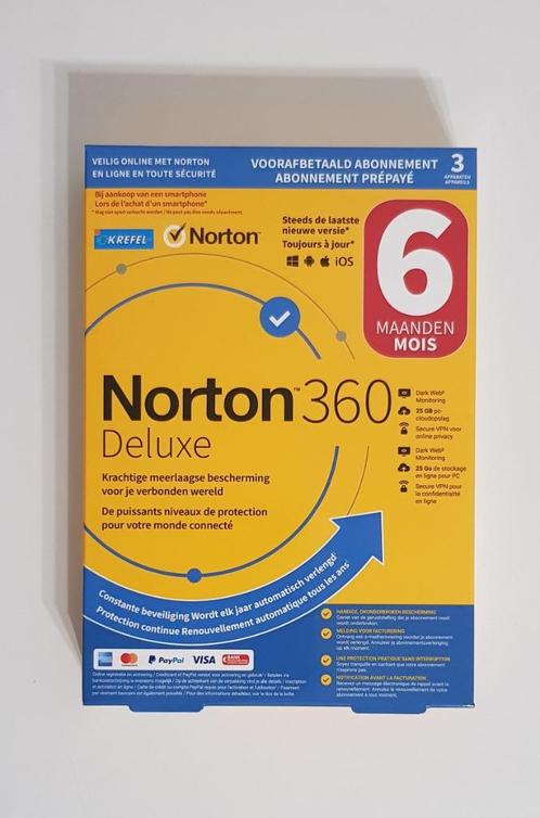 anti virus Norton 360 Deluxe 3 toestellen - 6 maanden, Computers en Software, Antivirus- en Beveiligingssoftware, Nieuw, MacOS