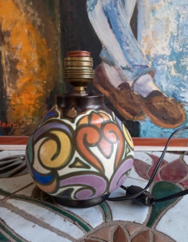 Pied de lampe en céramique Bergen, Antiek en Kunst, Antiek | Keramiek en Aardewerk, Ophalen of Verzenden