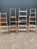 Mooie oude houten trapjes in topstaat ,nu 35 euro per stuk, Ophalen, Gebruikt