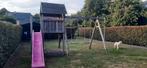 speeltoren met 2 schommels, glijbaan, klimtouw, zandbak, Kinderen en Baby's, Speelgoed | Buiten | Speeltoestellen, Ophalen, Gebruikt