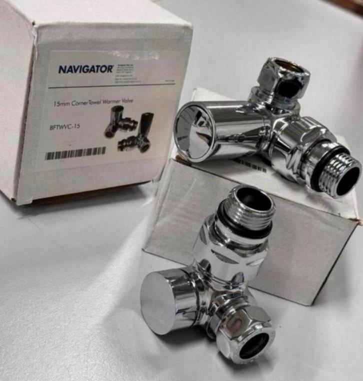 Handdoekrek Radiatorkleppen 15mm radiator klep hoek 4X SET, Doe-het-zelf en Bouw, Verwarming en Radiatoren, Nieuw, Ophalen of Verzenden