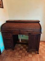 Antieke, eiken rolluikbureau, Huis en Inrichting, Ophalen, Met wielen, Gebruikt, Bureau