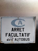 Ancienne plaque émaillée arrêt de l'autobus emaille bord, Utilisé, Enlèvement ou Envoi