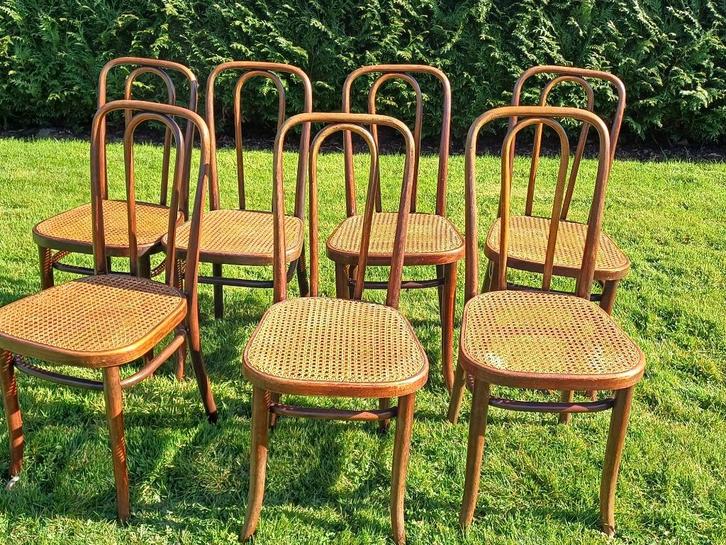 Thonet stoelen, Huis en Inrichting, Stoelen, Gebruikt, Vijf, Zes of meer stoelen, Hout, Riet of Rotan, Bruin, Ophalen