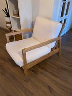 Houten zeteltje met witte kussens, Huis en Inrichting, Fauteuils, Ophalen, Zo goed als nieuw