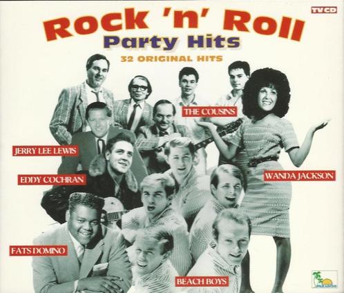 2CD-BOX * ROCK'N'ROLL HITS - 32 Original Party Hits, Cd's en Dvd's, Cd's | Rock, Zo goed als nieuw, Ophalen of Verzenden