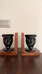 Antieken boekensteun notelaar en brons, Antiek en Kunst, Ophalen