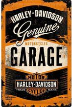 Panneau mural en métal gaufré Harley Davidson Genuine Garage, Collections, Marques & Objets publicitaires, Enlèvement ou Envoi