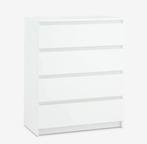 JYSK commode 4 lades wit, Maison & Meubles, Armoires | Commodes, 3 ou 4 tiroirs, Modern/landelijk, 25 à 50 cm, Moins de 100 cm