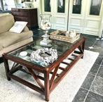 Salontafel met spiegelglas, Ophalen, Gebruikt, Rechthoekig, Mahonie