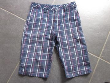 blauw geruite short met verstelbare band