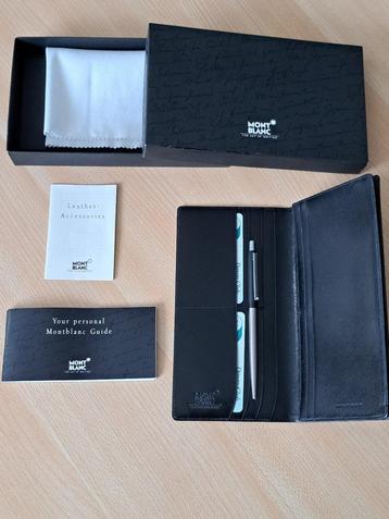Montblanc set — lange leren portefeuille + Montblanc balpen beschikbaar voor biedingen