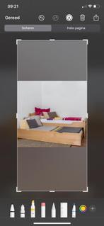 Bed met schuif, Huis en Inrichting, Slaapkamer | Bedden, Ophalen, 90 cm, Beige, 200 cm