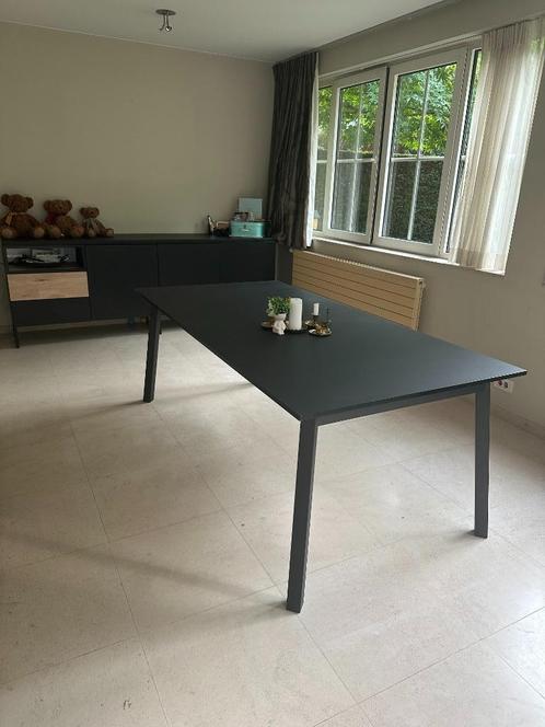 Grote zwarte eettafel (6 tot 8 personen), Huis en Inrichting, Tafels | Eettafels, Gebruikt, 150 tot 200 cm, 50 tot 100 cm, Vijf personen of meer