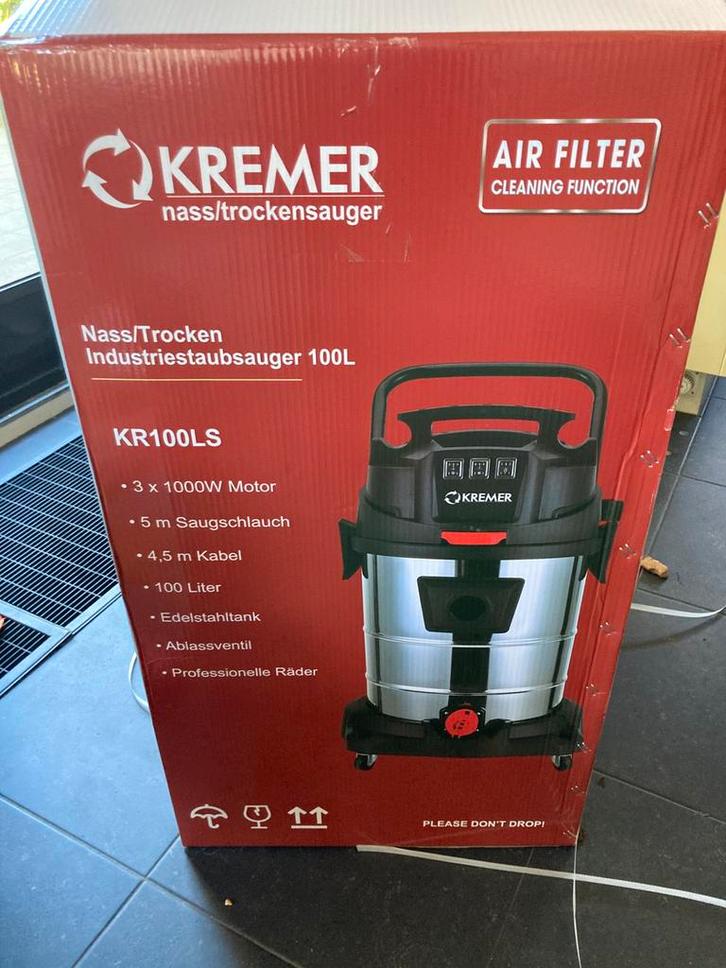 Aspirateur industriel sec et humide Kremer100L neuf en boîte, Electroménager, Aspirateurs, Aspirateur, Enlèvement