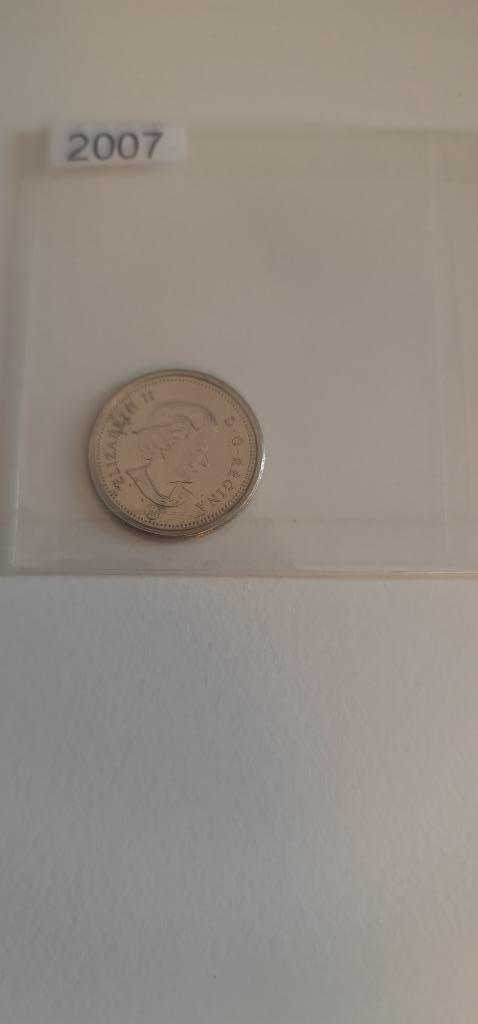 Canadese munt: Elisabeth II 10 cents zilver 2007 (A), Postzegels en Munten, Munten | Amerika, Losse munt, Zilver, Ophalen of Verzenden
