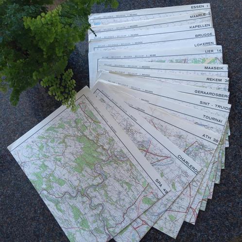 14 topografische- of stafkaarten(74x 56 cm) schaal 1: 50.000, Boeken, Atlassen en Landkaarten, Zo goed als nieuw, Nederland, Ophalen of Verzenden