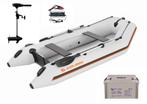 Complete set: rubberboot + e-motor + batterij, Watersport en Boten, Rubberboten, Airdeck, Elektrisch, Zo goed als nieuw, Minder dan 70 pk