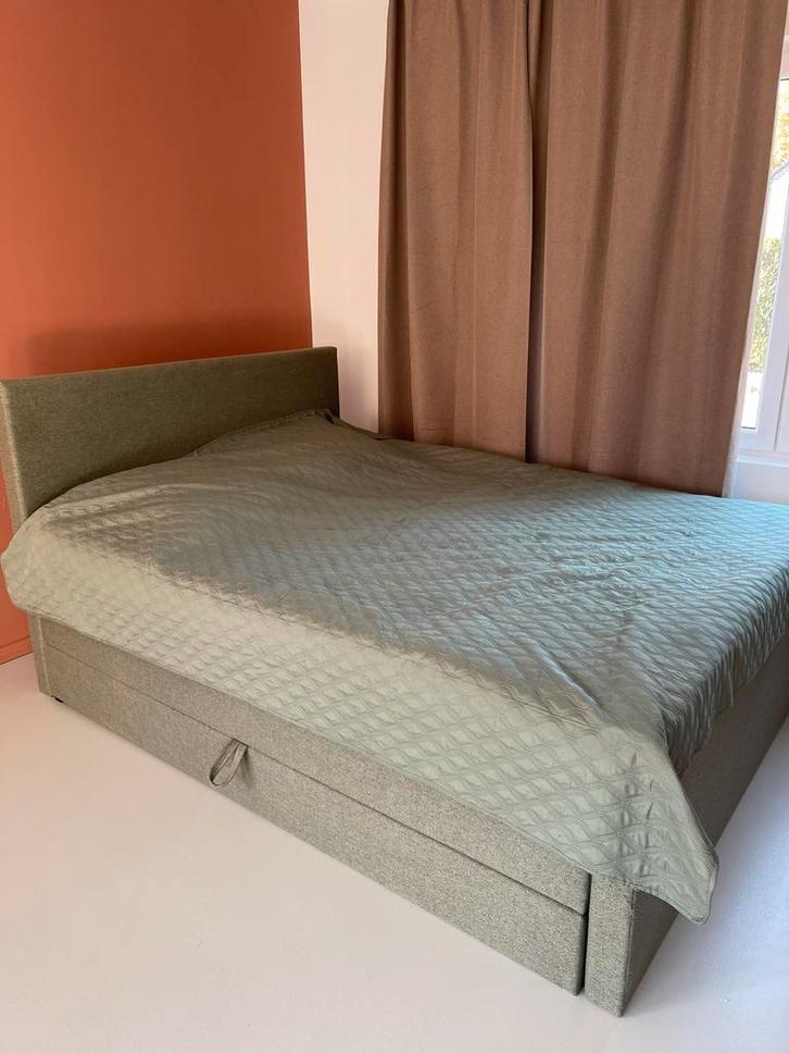 Bed Boxspring 160x200, Huis en Inrichting, Slaapkamer | Complete slaapkamers, Zo goed als nieuw, Ophalen