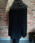 Menuetto zwart jas mantel (cashmère/wol) nepbont kraag , L, Comme neuf, Noir, Envoi, Menuetto