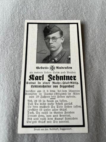 Doodsprentje Doornik september 1944 beschikbaar voor biedingen