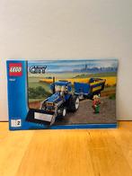 Lego city - blauwe tractor met kar, Enlèvement, Lego, Utilisé