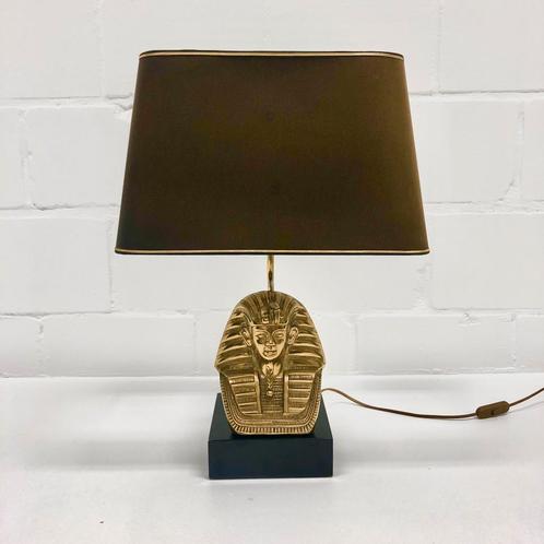 Vintage Regina farao lamp, Huis en Inrichting, Lampen | Tafellampen, Gebruikt, 50 tot 75 cm, Hout, Metaal, Stof, Ophalen of Verzenden