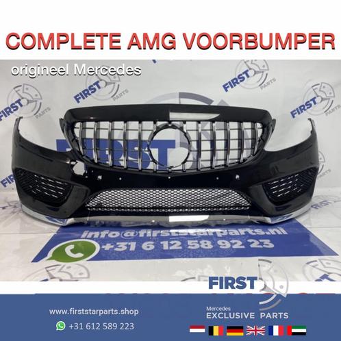 W205 C205 A205 S205 C43 AMG VOORBUMPER ZWART COMPLEET C KLAS, Auto-onderdelen, Carrosserie, Bumper, Mercedes-Benz, Voor, Gebruikt
