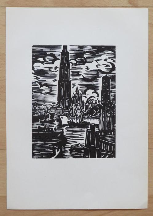 Houtsnede Frans Masereel: DE REDE VAN ANTWERPEN, Antiek en Kunst, Kunst | Etsen en Gravures, Verzenden