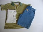 Jeansbermuda met polo en T-shirt voor boys, maat 116, Enfants & Bébés, Vêtements enfant | Taille 116, Comme neuf, Enlèvement ou Envoi