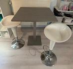 barkruk design wit vintage mancave, Ophalen, Draaibaar, 60 tot 90 cm, Zo goed als nieuw