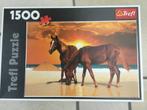 Puzzel Trefl 1500 stukjes Paarden op de kust, Ophalen of Verzenden, 500 t/m 1500 stukjes, Gebruikt, Legpuzzel