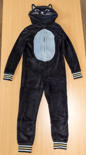Zwarte poezen onesie JBC, maat 140 beschikbaar voor biedingen