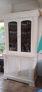Klassieke witte vitrine kast, Huis en Inrichting, Ophalen