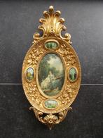 Gouden metalen wanddecoratie met medaillons in mooie staat, Ophalen of Verzenden