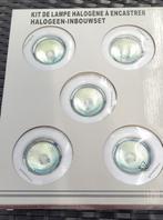 Set van 5 halogeen inbouwspots inclusief lampen., Ophalen, Nieuw, Metaal, Modern