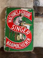 oud emaille bord reclame emaillebord Singer 1938, Ophalen, Reclamebord