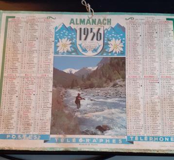 calendrier almanach ptt France 1956 disponible aux enchères