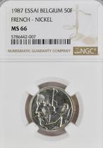 Belgium 50 Francs 1987 Essai Frans FDC MS66, Verzenden, Overig, Losse munt