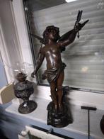 Antiek samac beeld gesigneerd door augustus moreau, Antiquités & Art, Antiquités | Bronze & Cuivre, Enlèvement