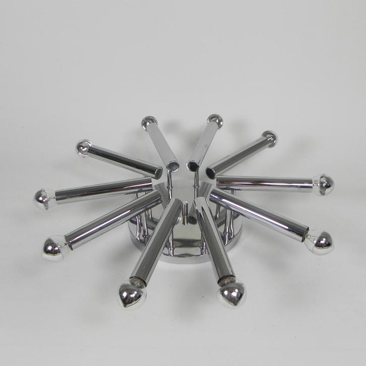Verchroomde Sciolari plafondlamp, Boulanger, jaren 60, Antiek en Kunst, Antiek | Verlichting, Ophalen of Verzenden