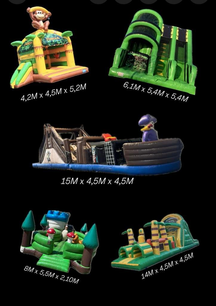 Springkasteel stormbaan te huur, Hobby en Vrije tijd, Feestartikelen | Verhuur, Zo goed als nieuw, Ophalen