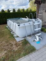 Zwembad 4x2 x1mH, pomp zandfilter, tegels, verlicht.waterval, Tuin en Terras, Zwembaden, Ophalen, Gebruikt, 200 tot 300 cm, 80 tot 120 cm