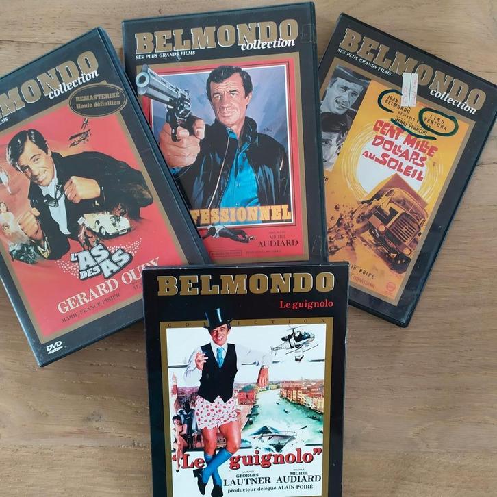 Lot 4 DVD Belmondo collection TBE, Cd's en Dvd's, Dvd's | Actie, Actiekomedie, Alle leeftijden, Ophalen of Verzenden