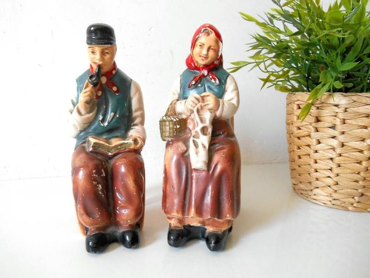 Oude beelden van boerenkoppel, Antiek en Kunst, Curiosa en Brocante, Verzenden